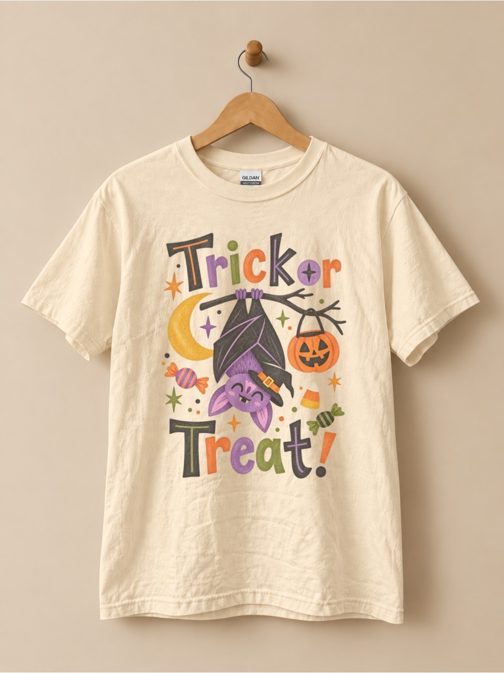 Trick Or Treat Bat Halloween Unisex T-shirt Spooky Season Tee